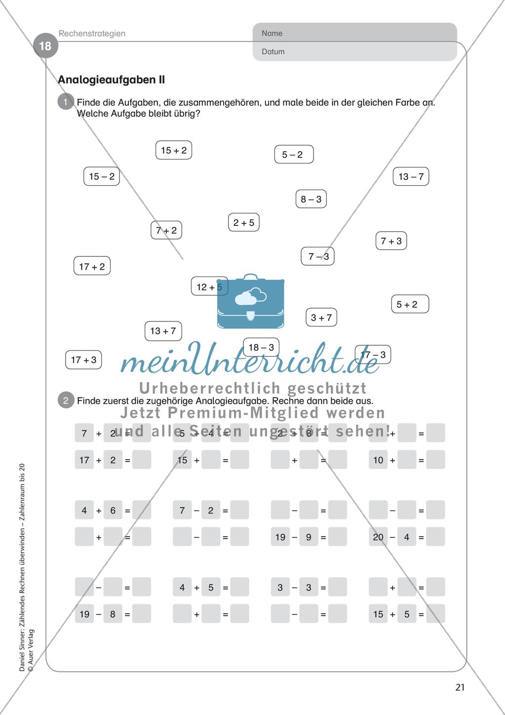 Ablösung des zählenden Rechnens: Rechenstrategien Preview 23