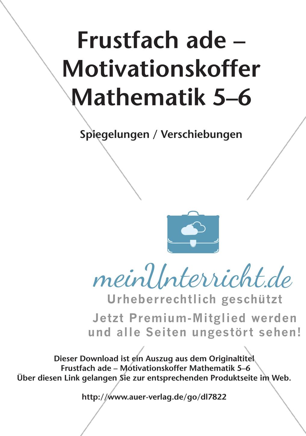 Motivierende Übungen: Spiegelungen/Verschiebungen Preview 2