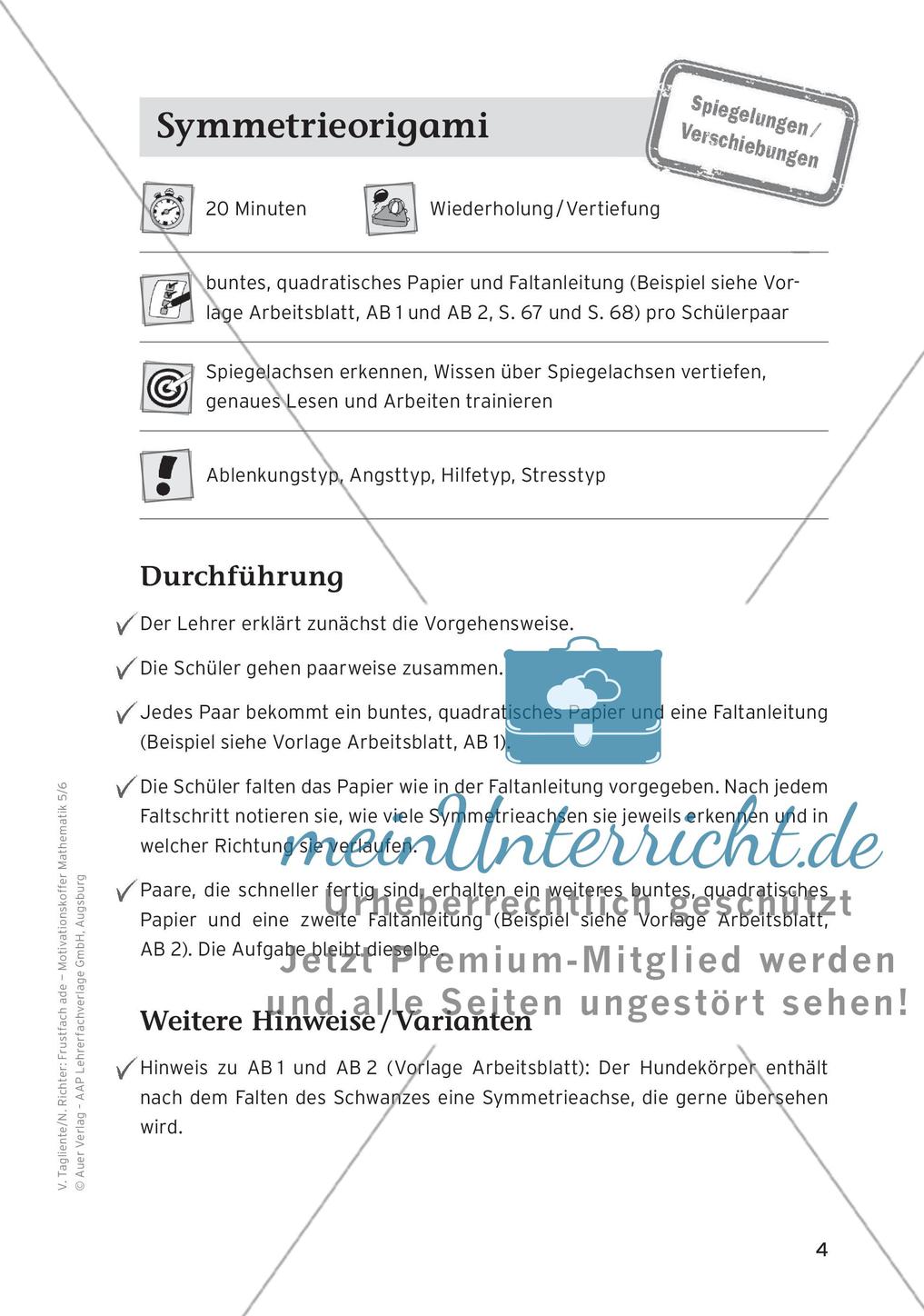 Motivierende Übungen: Spiegelungen/Verschiebungen Preview 6