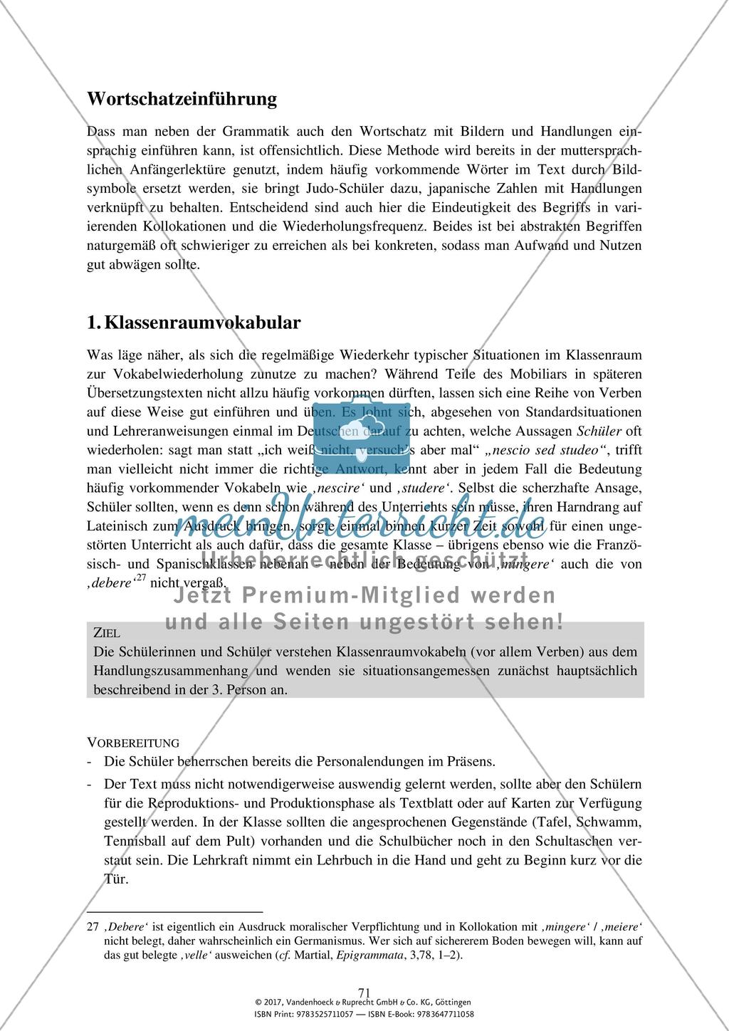 Latine loqui: Wortschatzeinführung Preview 1