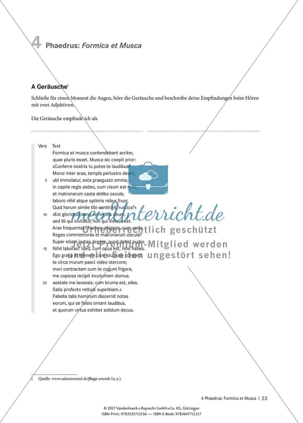 Interpretieren von Texten – Phaedrus: Formica et Musca Preview 1