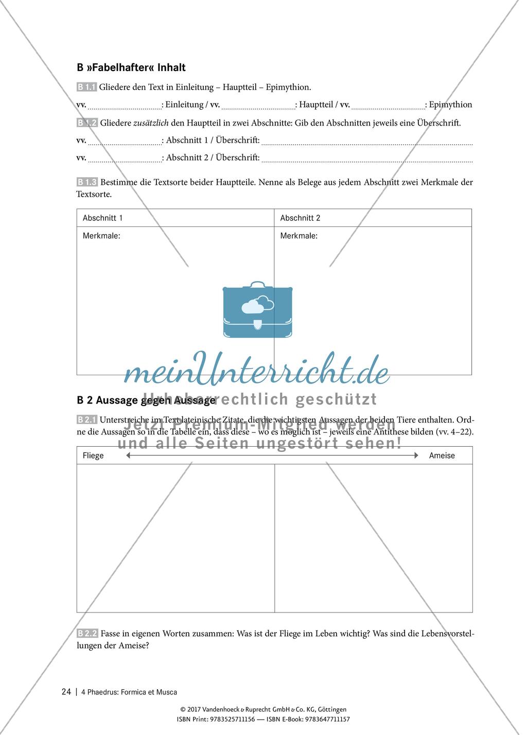 Interpretieren von Texten – Phaedrus: Formica et Musca Preview 2