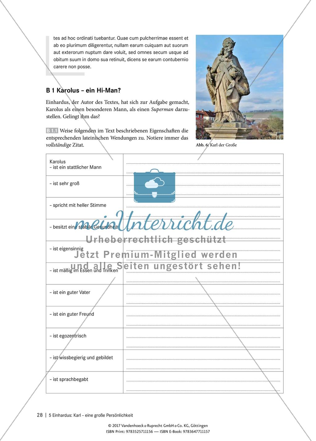Interpretieren von Texten – Einhardus: Karl, eine große Persönlichkeit Preview 2