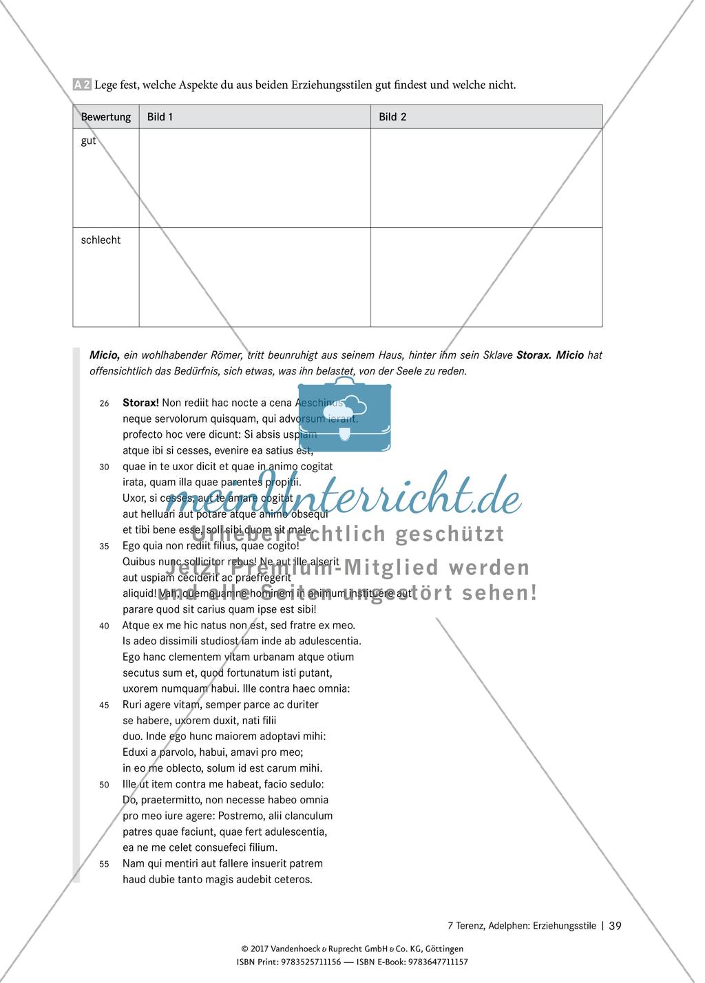 Interpretieren von Texten – Terenz, Adelphen: Erziehungsstile Preview 2