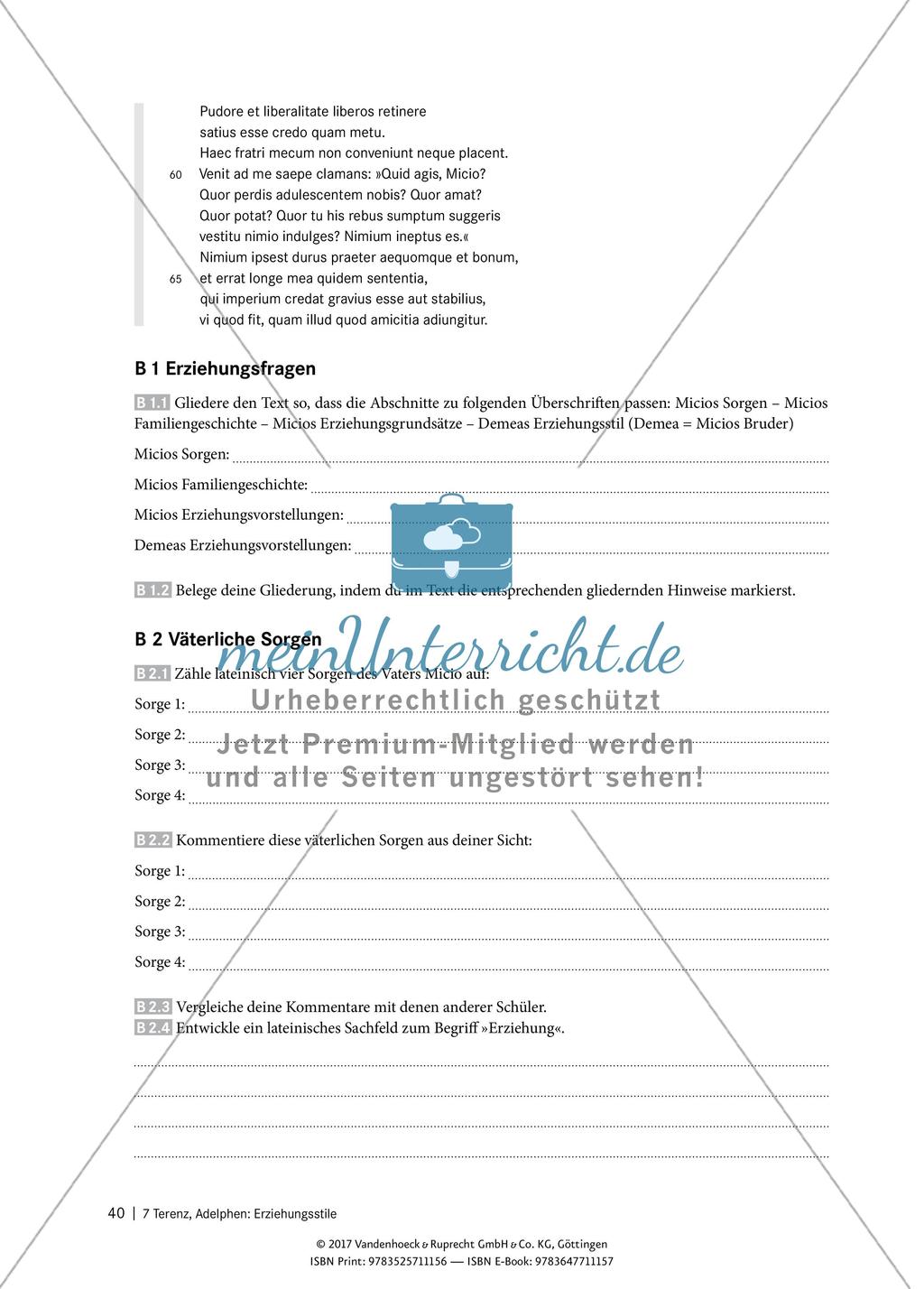Interpretieren von Texten – Terenz, Adelphen: Erziehungsstile Preview 3
