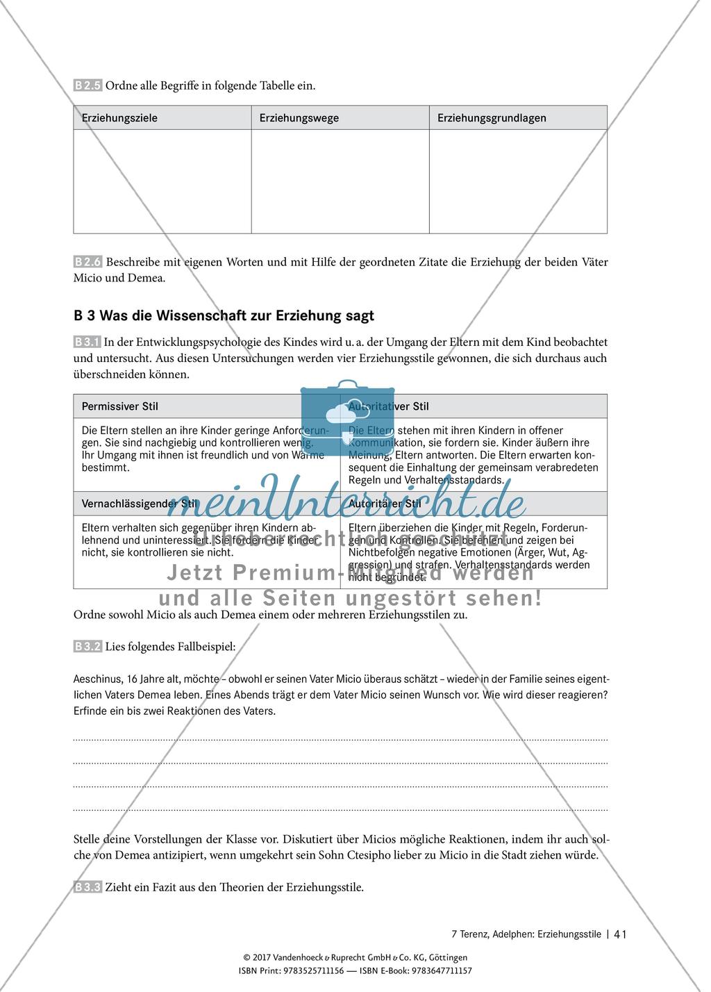Interpretieren von Texten – Terenz, Adelphen: Erziehungsstile Preview 4