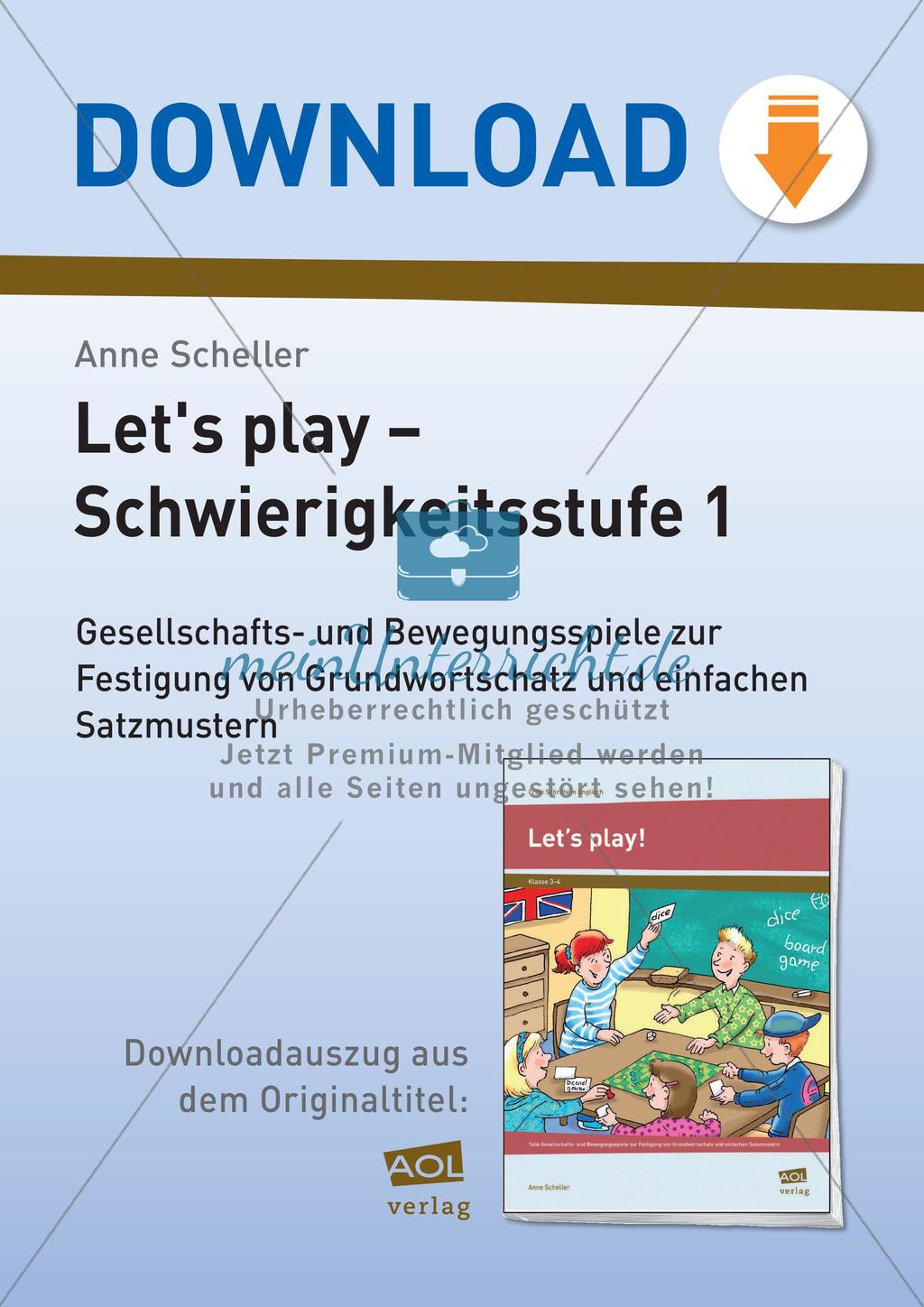 Vokabelspiele - Schwierigkeitsstufe 1 Preview 1