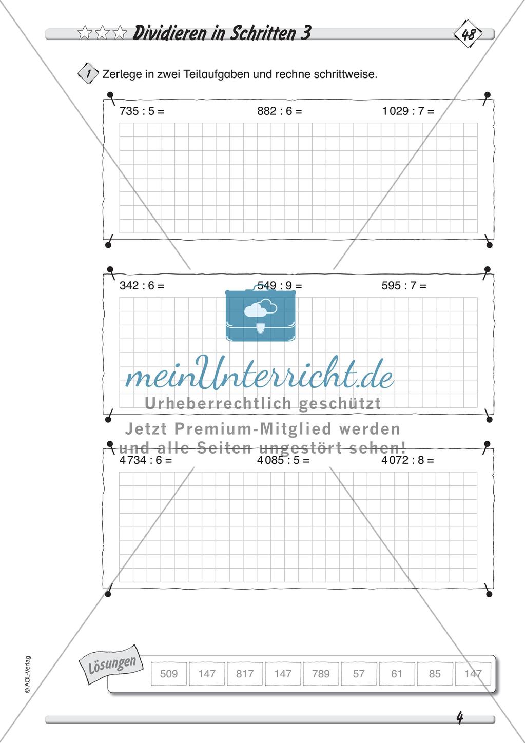 Dividieren: Differenzierte Übungsmaterialien Preview 6