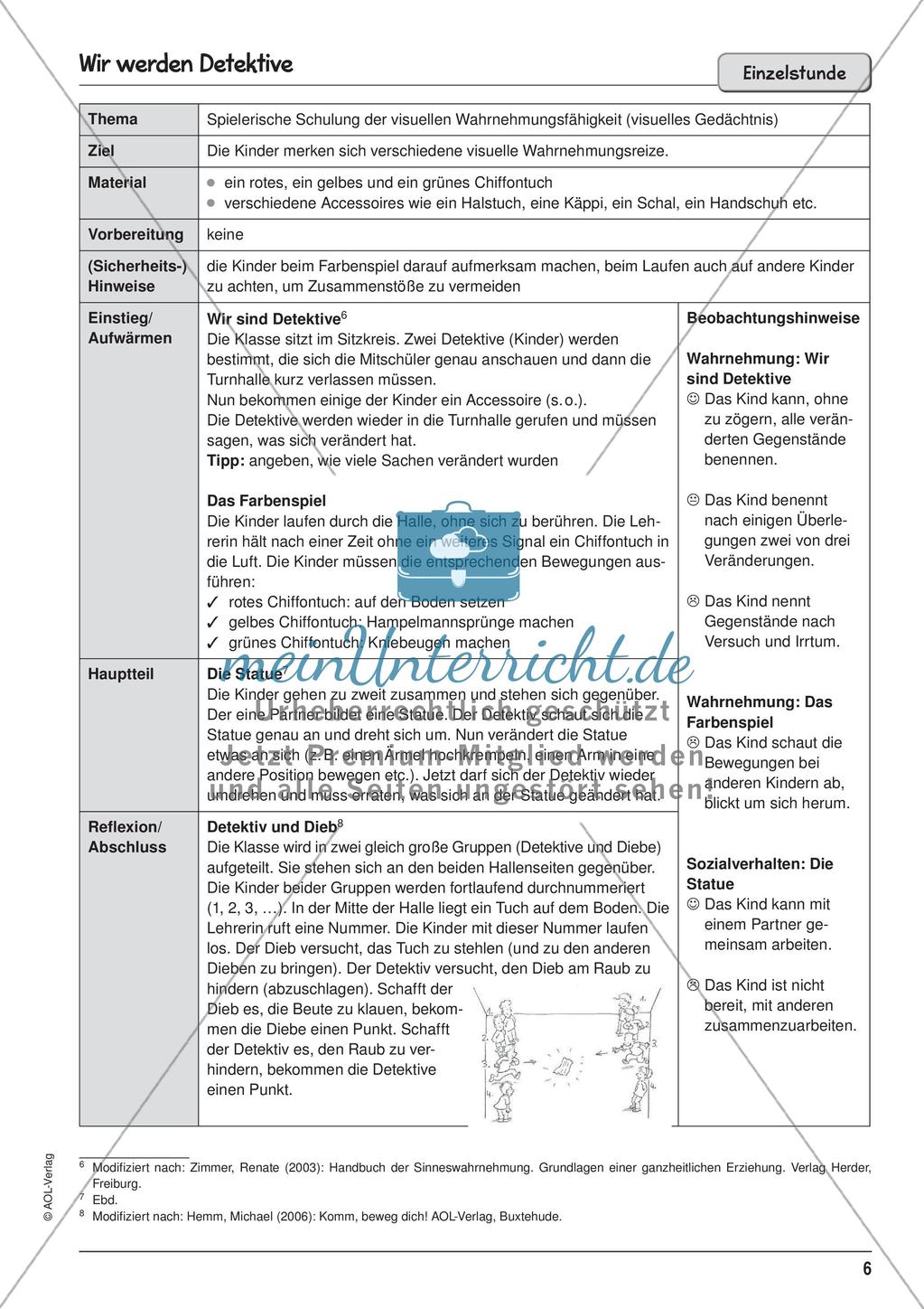 Unterrichtseinheit zu Körperwahrnehmung und Bewegung Preview 8
