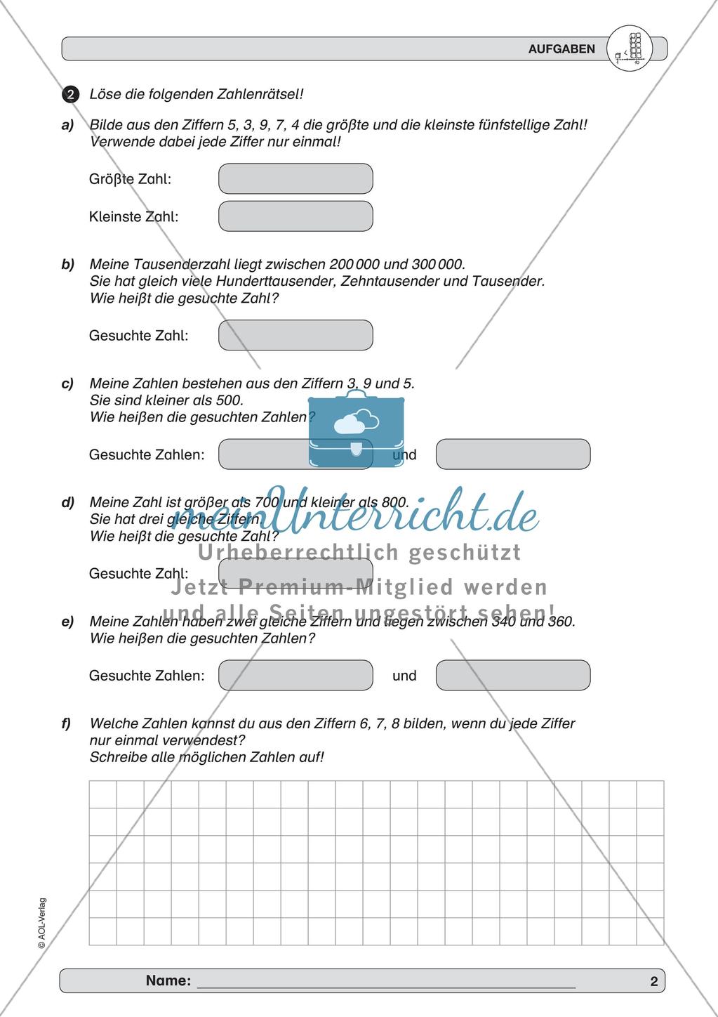 Training Grundfähigkeiten: Zahlenraum 2 Preview 4