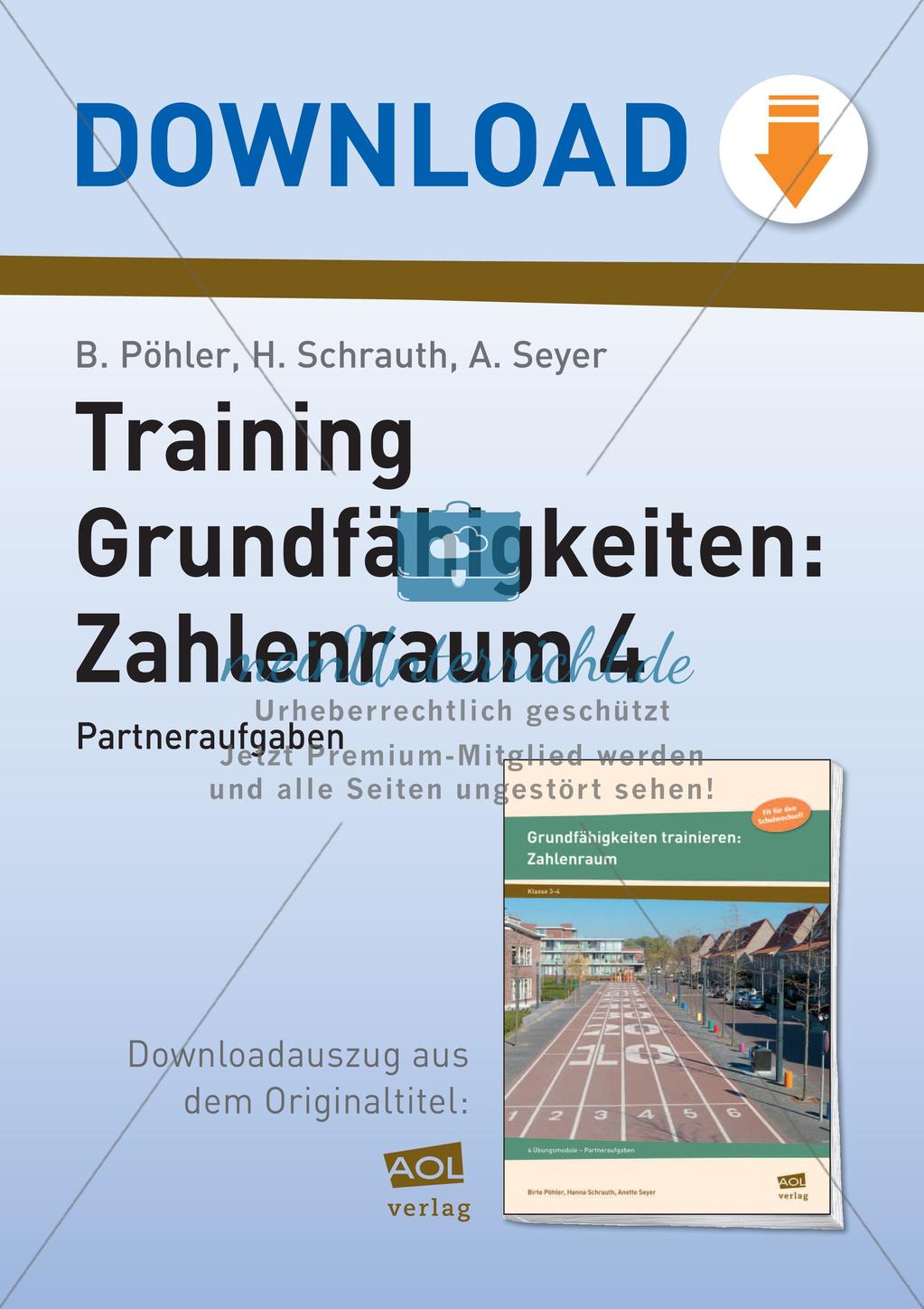 Training Grundfähigkeiten: Zahlenraum 4 Preview 1
