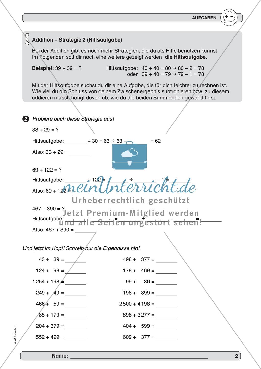 Training Grundfähigkeiten: Kopfrechnen 1 Preview 4
