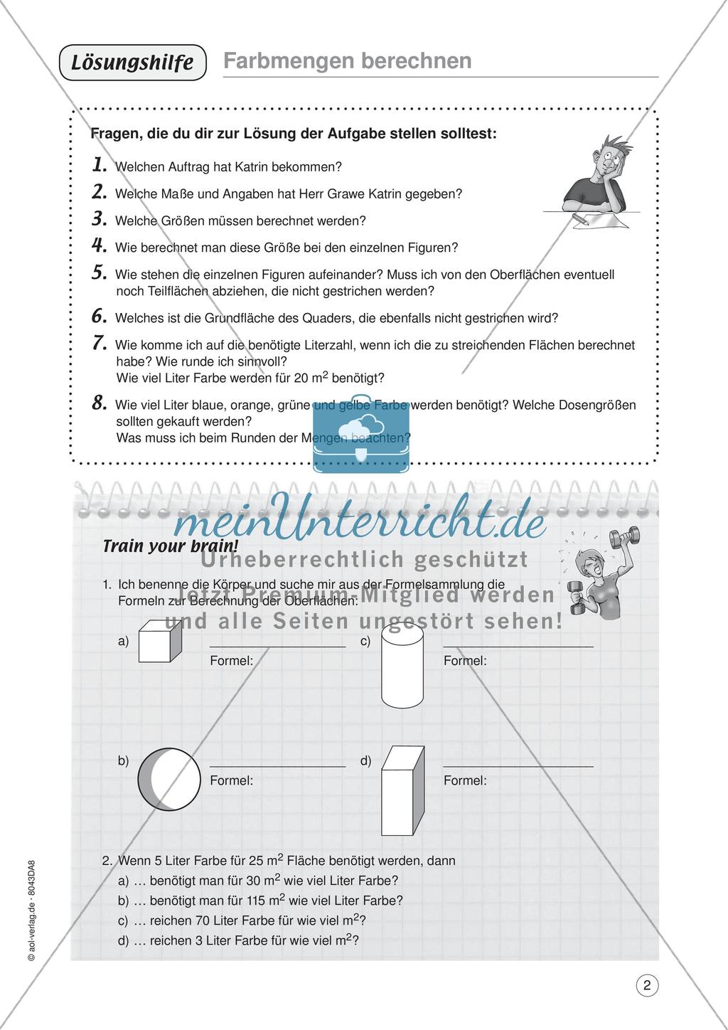 Mathe-Aufgaben aus dem Alltag: Farbmengen berechnen Preview 4