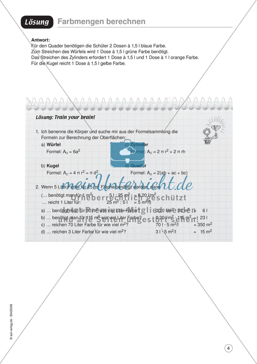 Mathe-Aufgaben aus dem Alltag: Farbmengen berechnen Preview 6