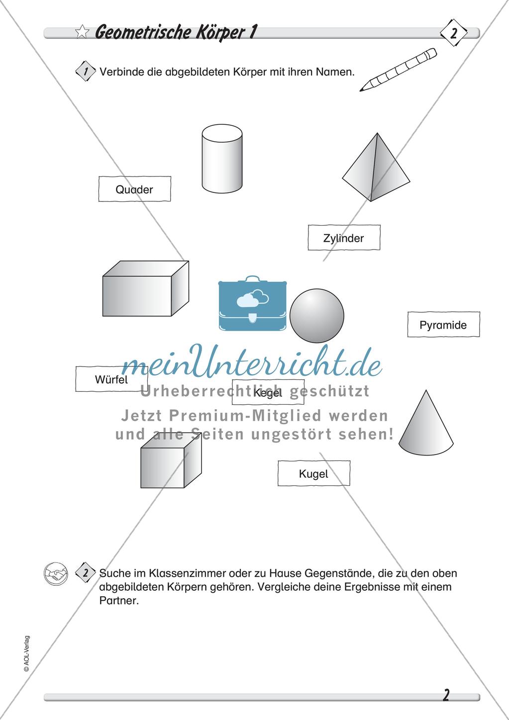 Geometrische Körper: Differenzierte Übungsmaterialien Preview 4