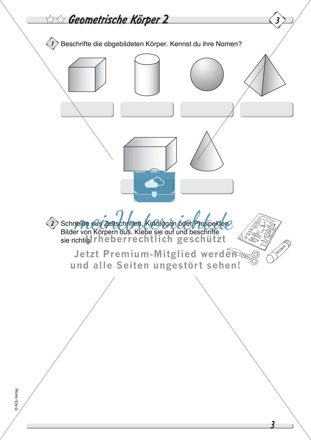 Geometrische Körper: Differenzierte Übungsmaterialien Preview 5