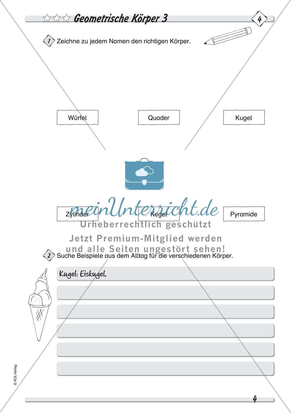 Geometrische Körper: Differenzierte Übungsmaterialien Preview 6
