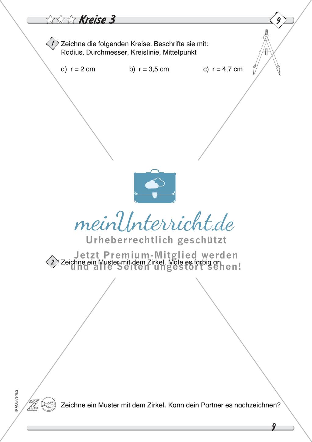 Zeichnen mit Geodreieck und Zirkel: Differenzierte Übungsmaterialien Preview 11