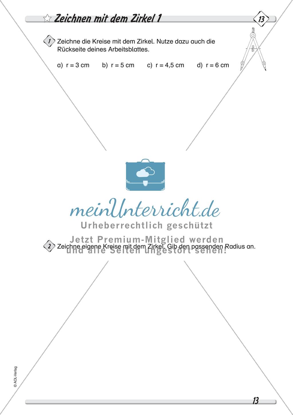 Zeichnen mit Geodreieck und Zirkel: Differenzierte Übungsmaterialien Preview 15