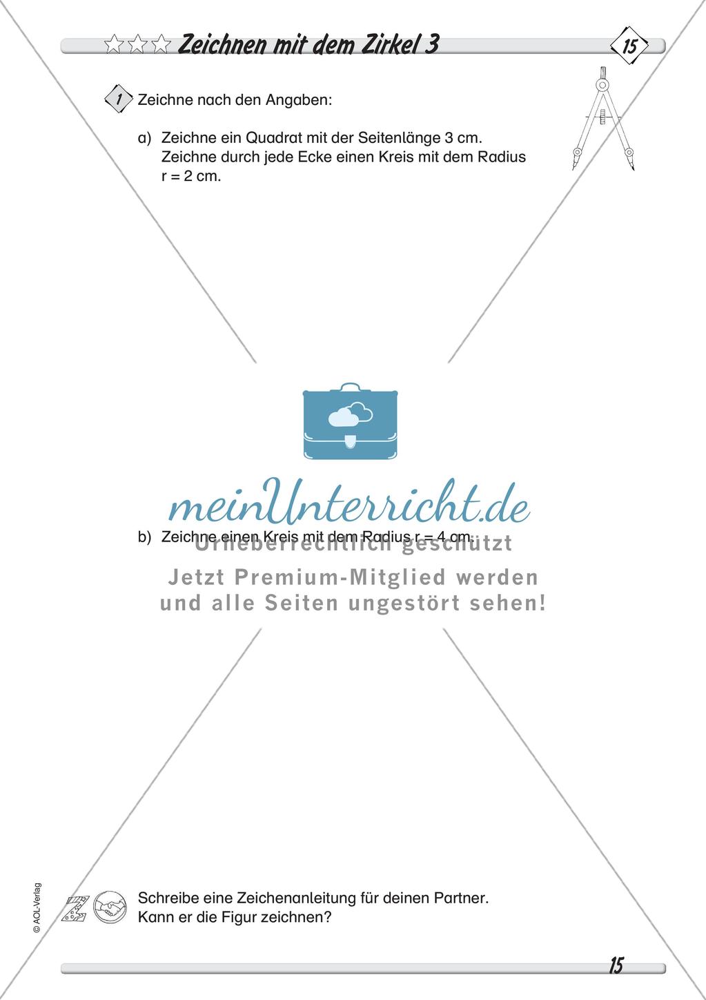 Zeichnen mit Geodreieck und Zirkel: Differenzierte Übungsmaterialien Preview 17