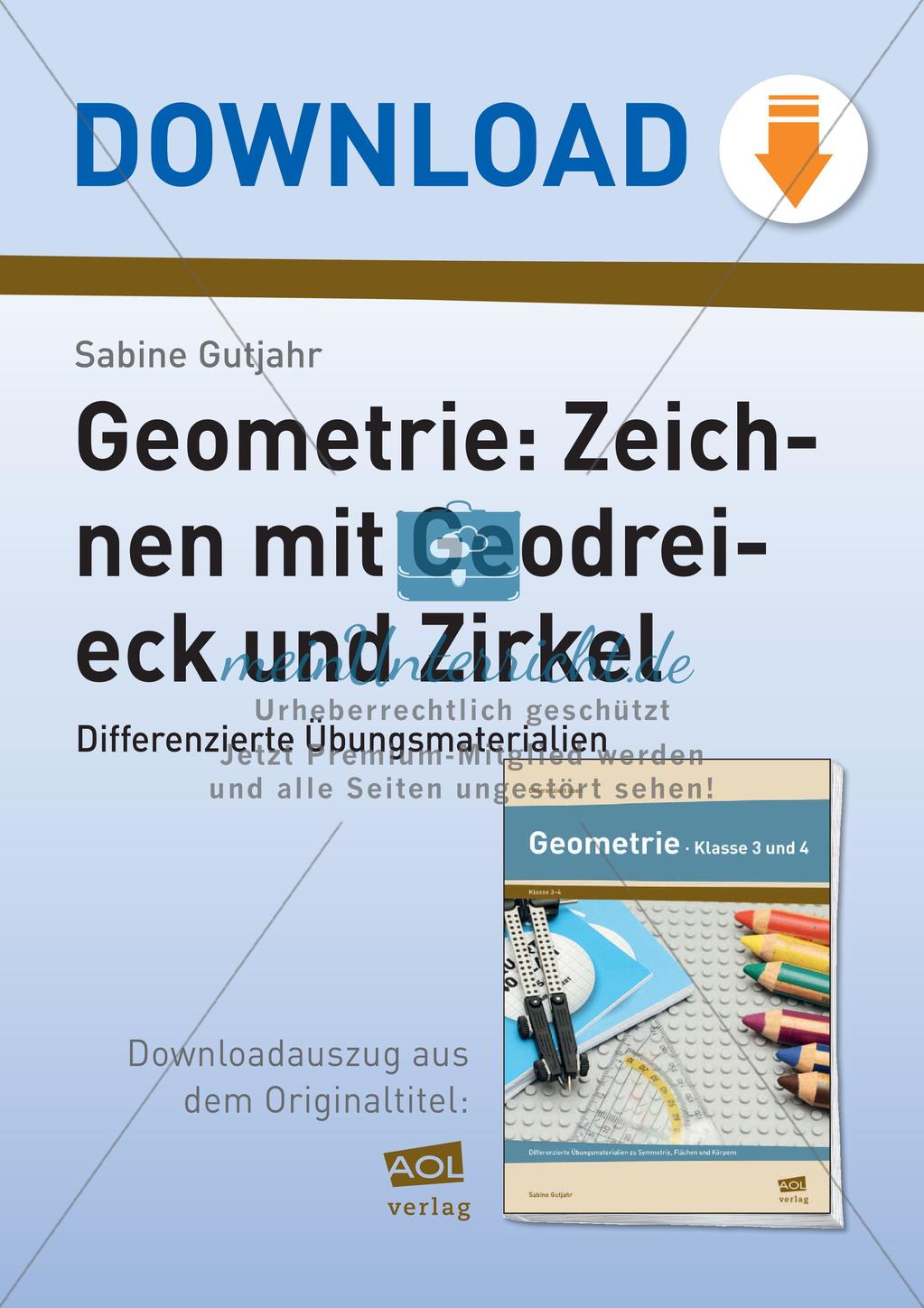 Zeichnen mit Geodreieck und Zirkel: Differenzierte Übungsmaterialien Preview 1