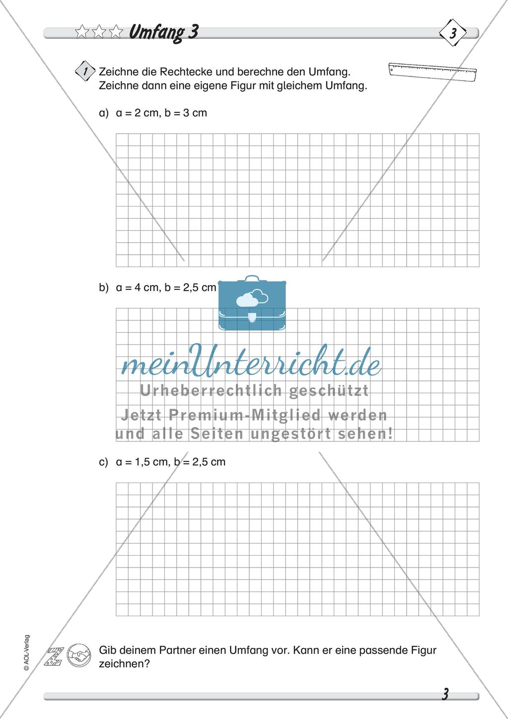 Umfang und Flächeninhalt: Differenzierte Übungsmaterialien Preview 5
