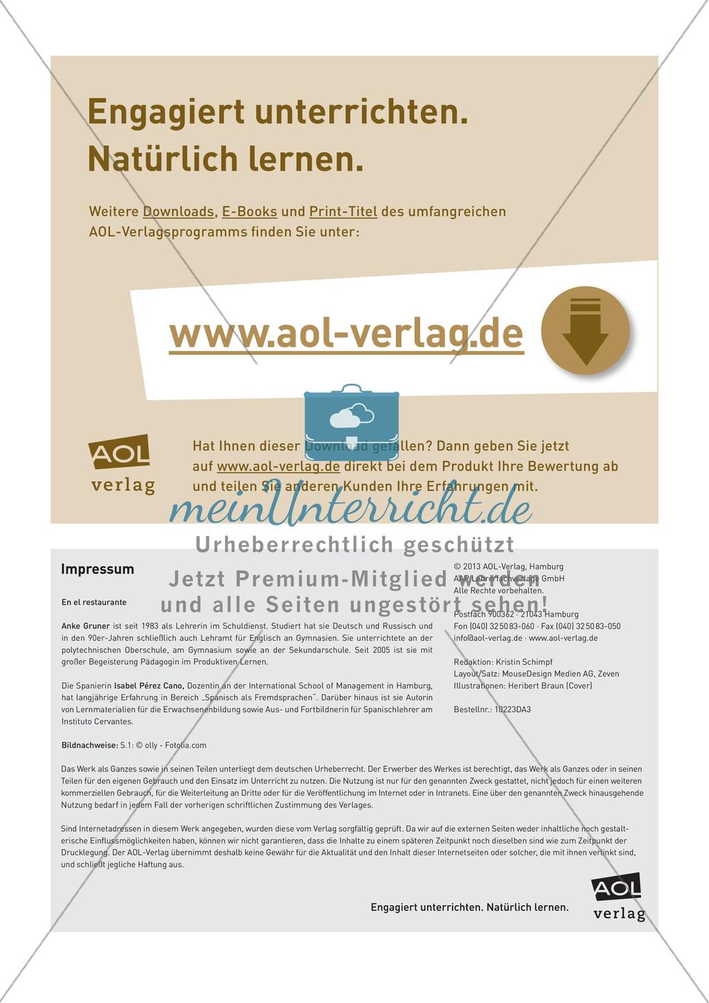 Themenspezifischen Wortschatz aufbauen: Im Restaurant Preview 11