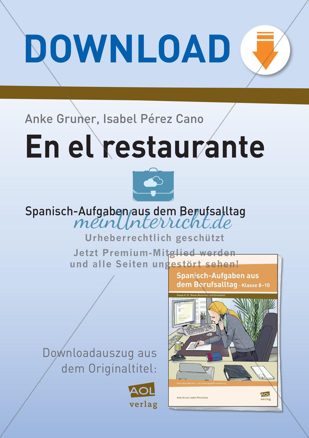 Themenspezifischen Wortschatz aufbauen: Im Restaurant Preview 1