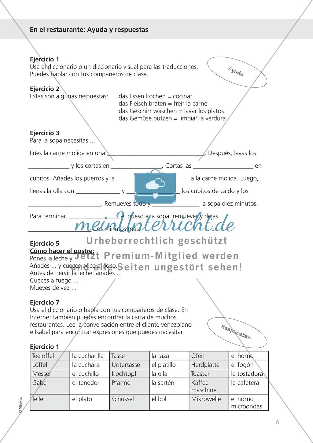 Themenspezifischen Wortschatz aufbauen: Im Restaurant Preview 8