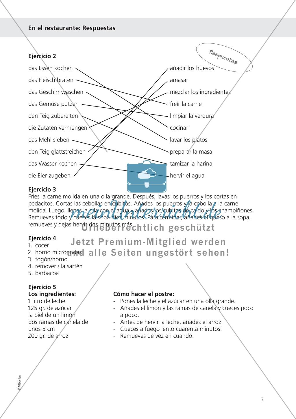 Themenspezifischen Wortschatz aufbauen: Im Restaurant Preview 9