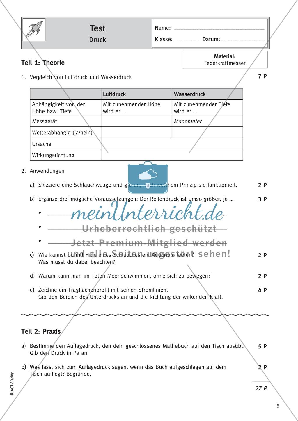 Physik selbst entdecken: Mechanik - Druck Preview 17