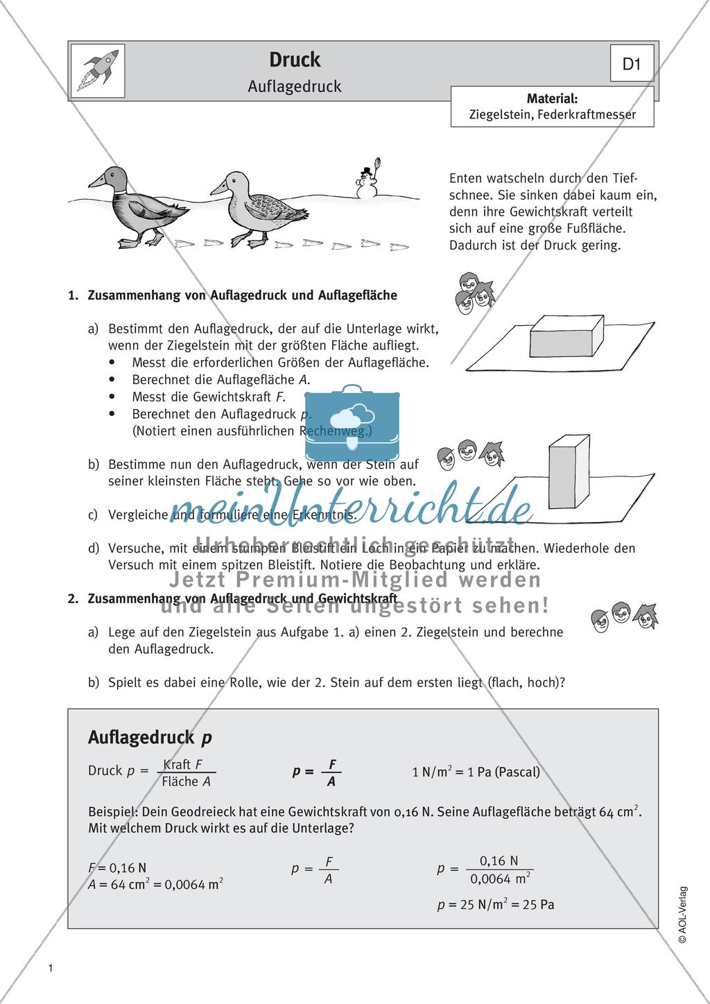 Physik selbst entdecken: Mechanik - Druck Preview 3