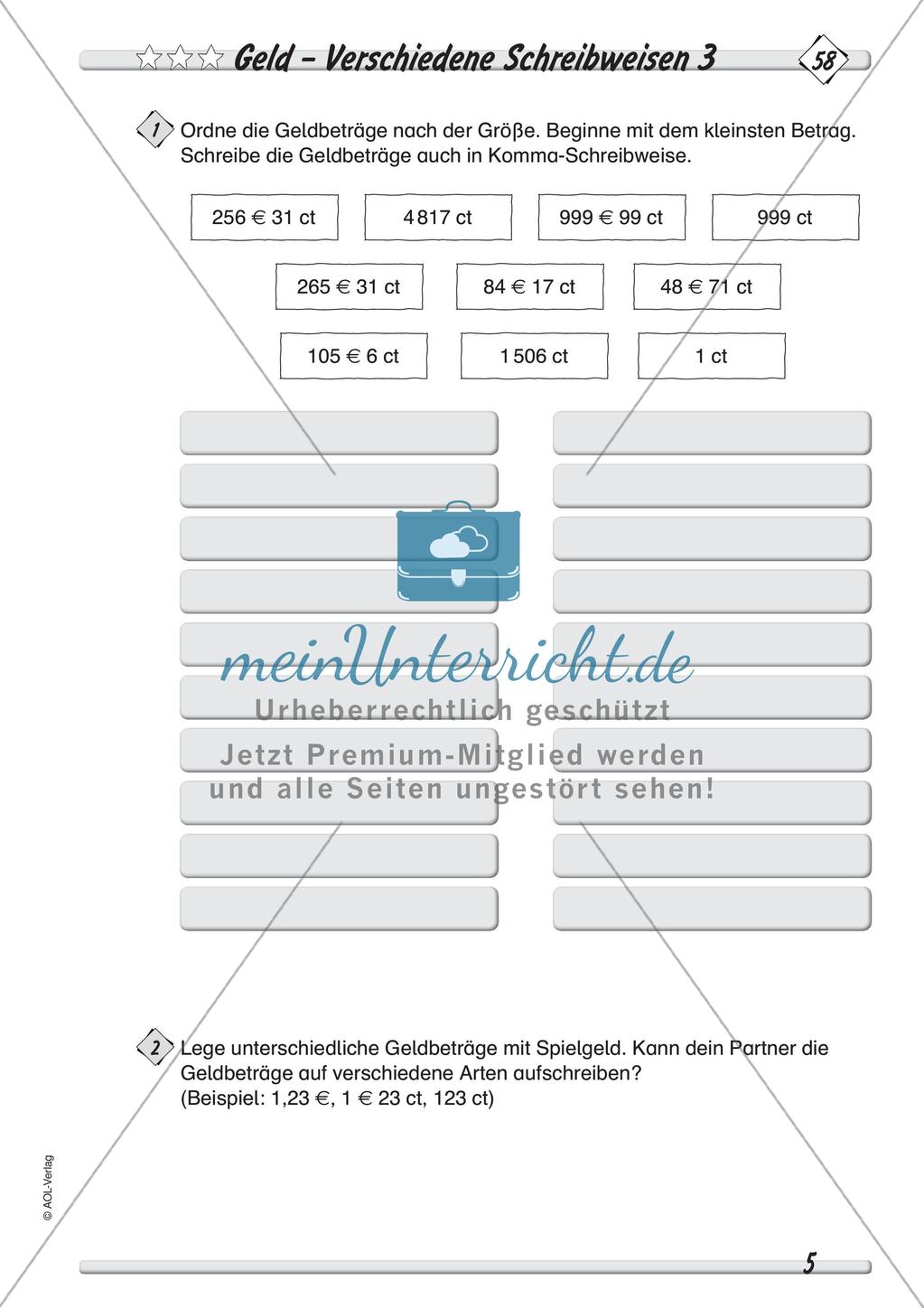Größen und Messen: Geld Preview 7