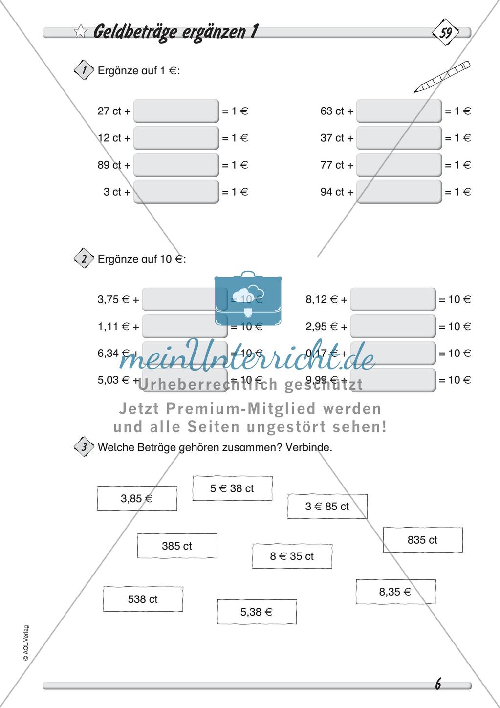 Größen und Messen: Geld Preview 8