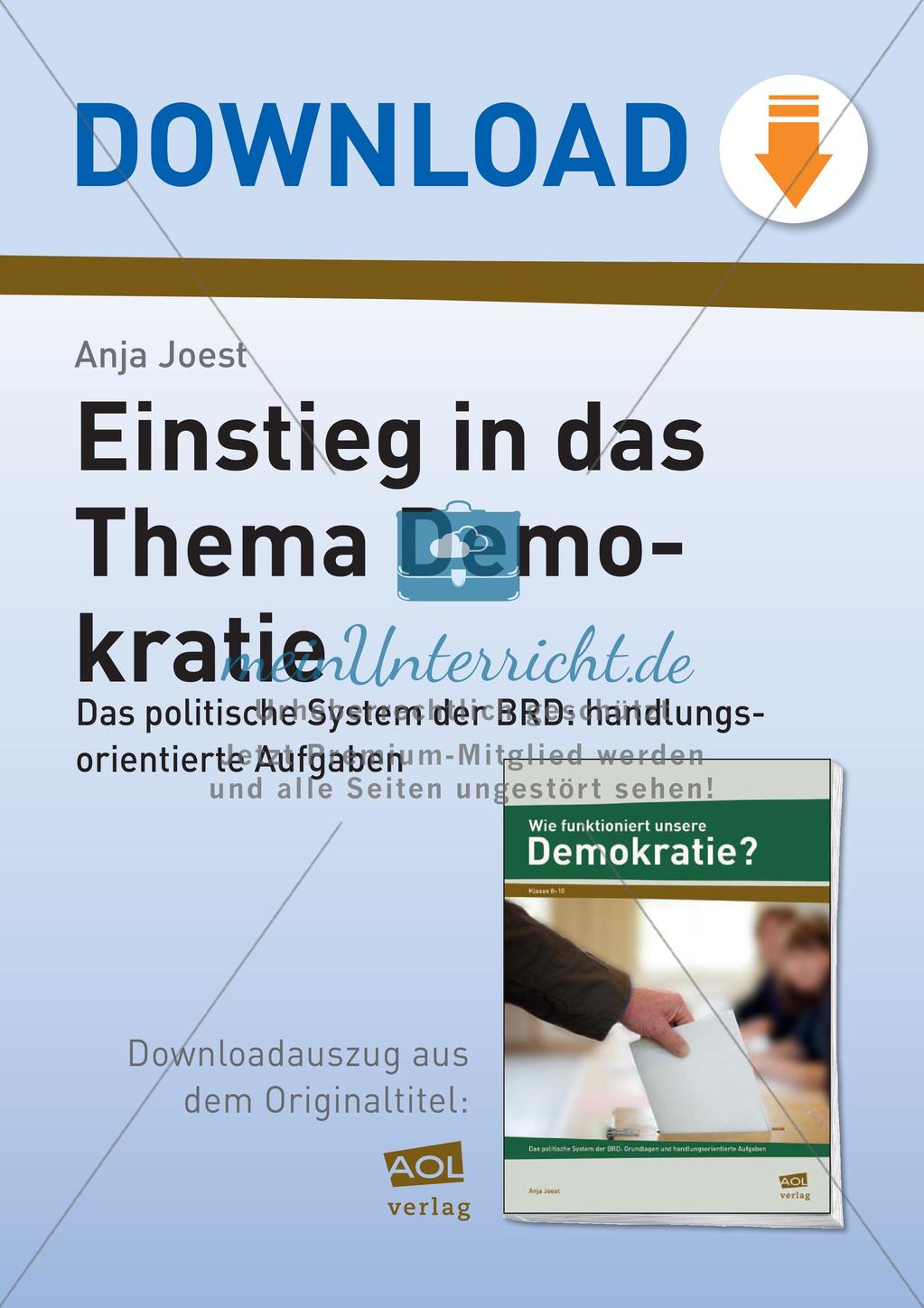 Einstieg in das Thema Demokratie Preview 1