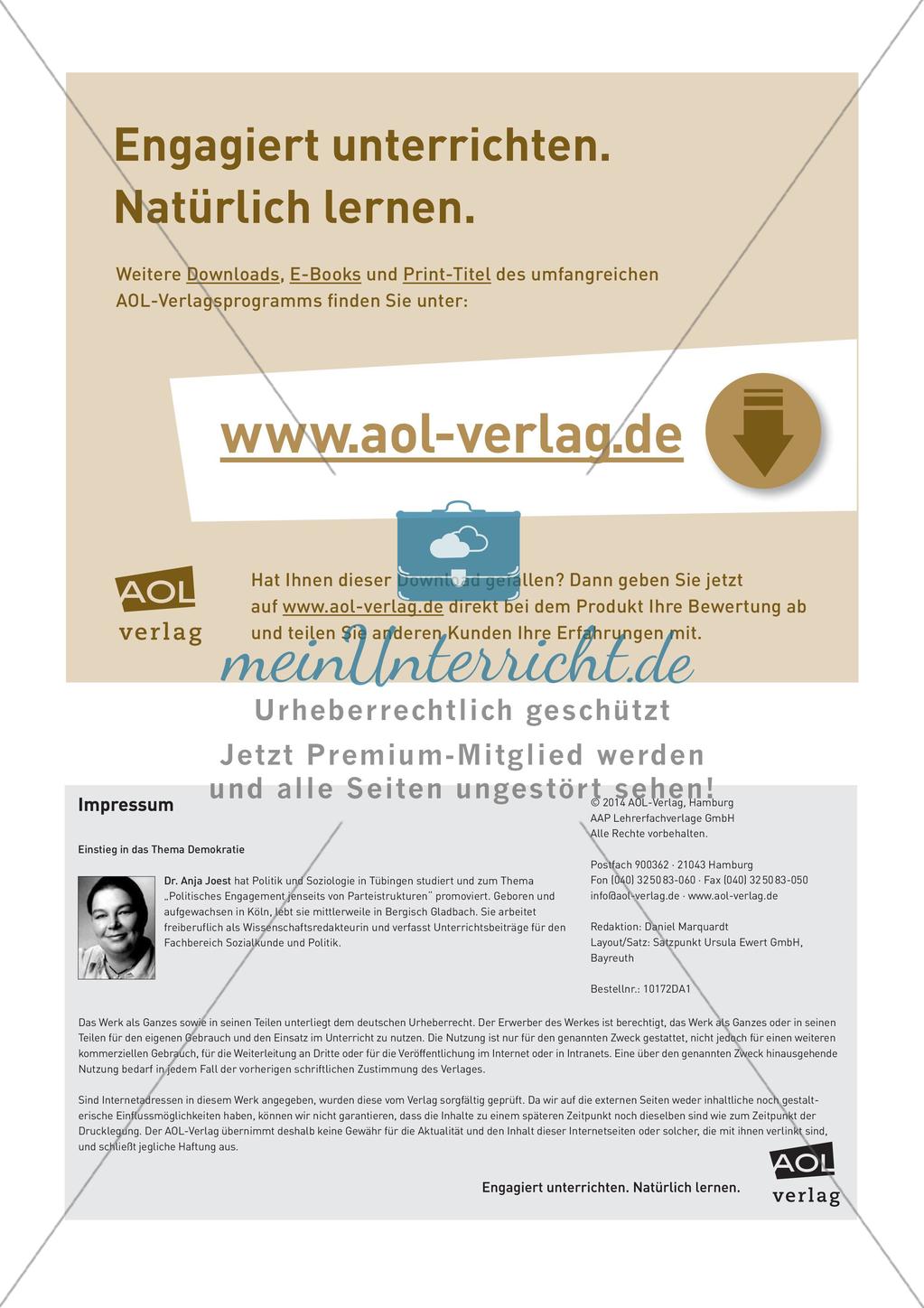 Einstieg in das Thema Demokratie Preview 20