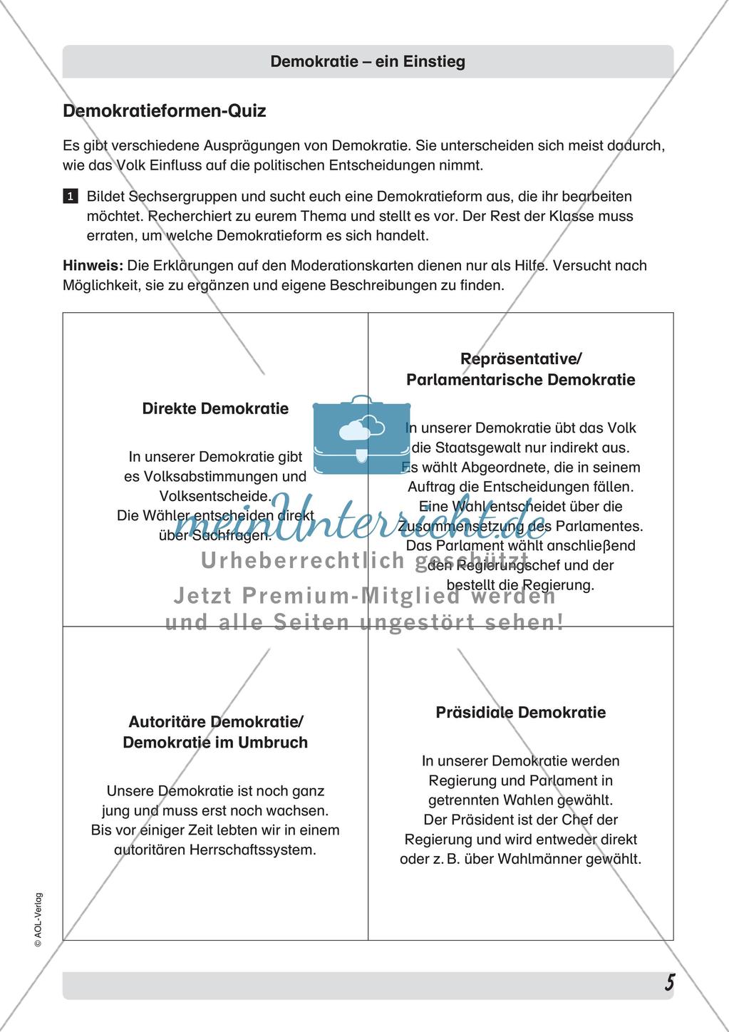 Einstieg in das Thema Demokratie Preview 7