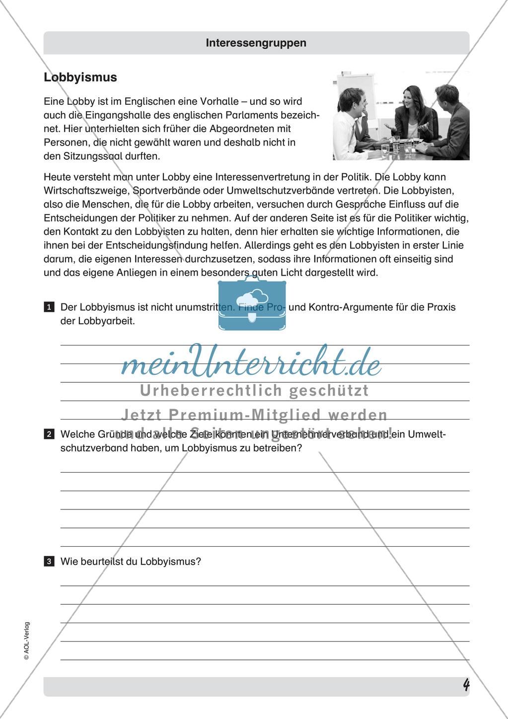 Interessengruppen in der Demokratie Preview 6