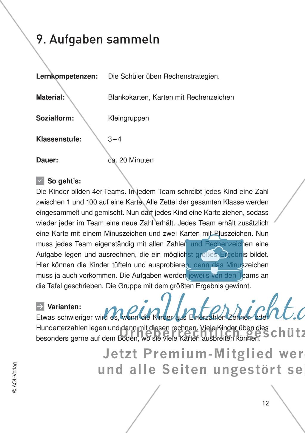 Bewegter Unterricht: Zahlen & Operationen Preview 14