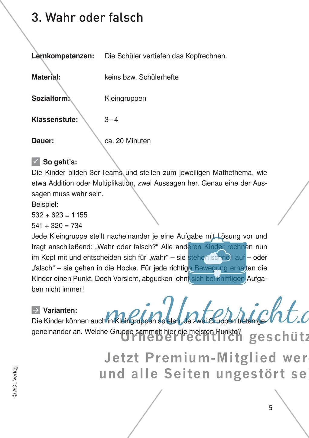 Bewegter Unterricht: Zahlen & Operationen Preview 7