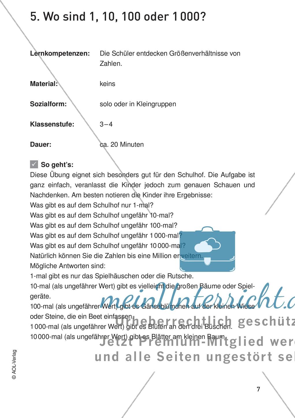 Bewegter Unterricht: Zahlen & Operationen Preview 9