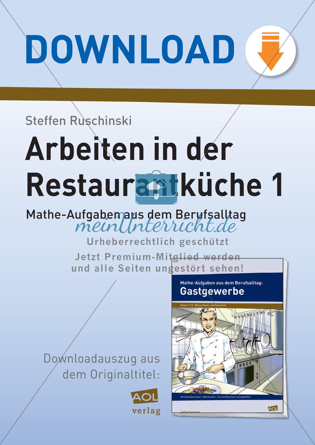 Mathe im Berufsalltag/Gastgewerbe: Rezepte umrechnen Preview 1