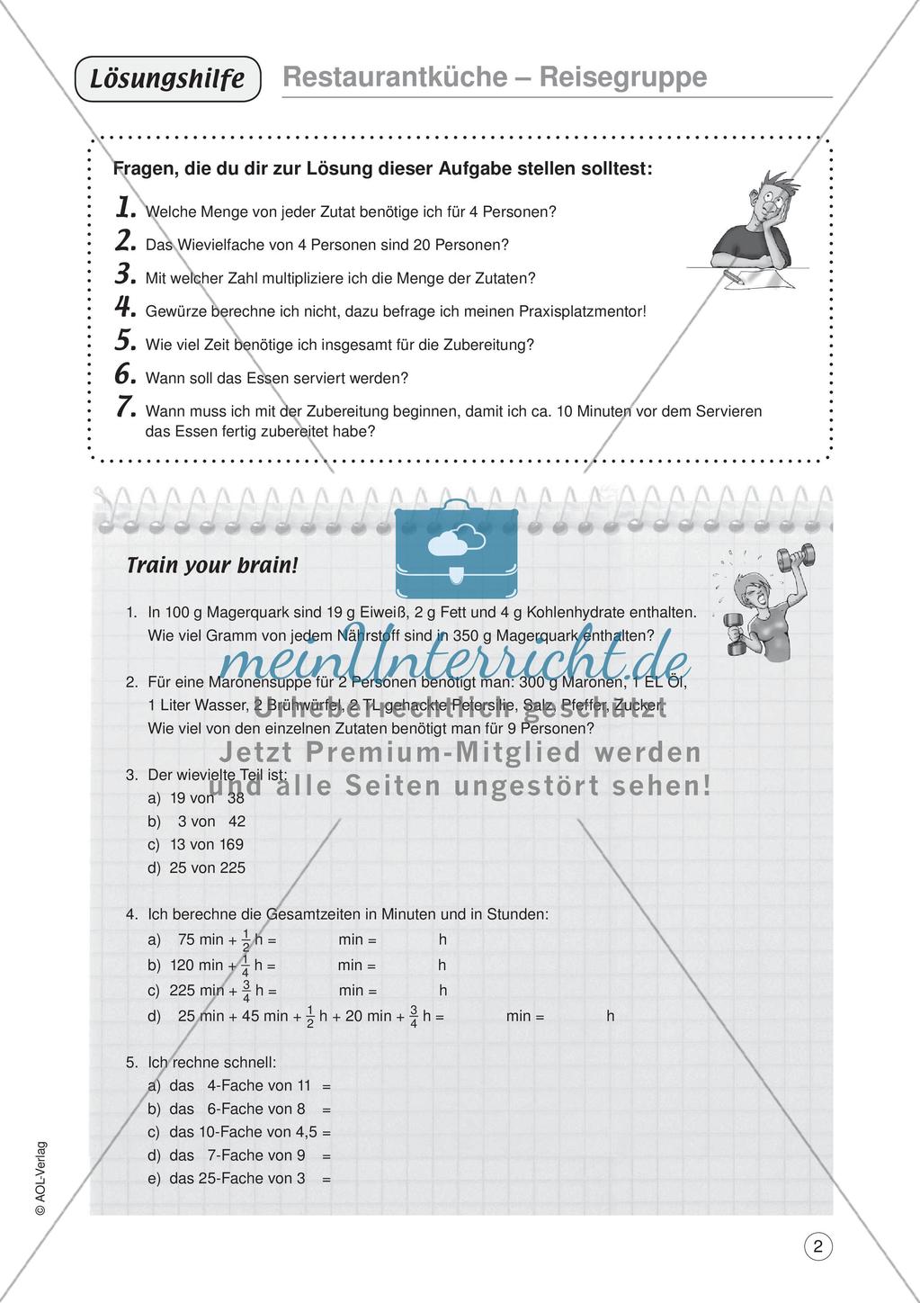 Mathe im Berufsalltag/Gastgewerbe: Rezepte umrechnen Preview 4