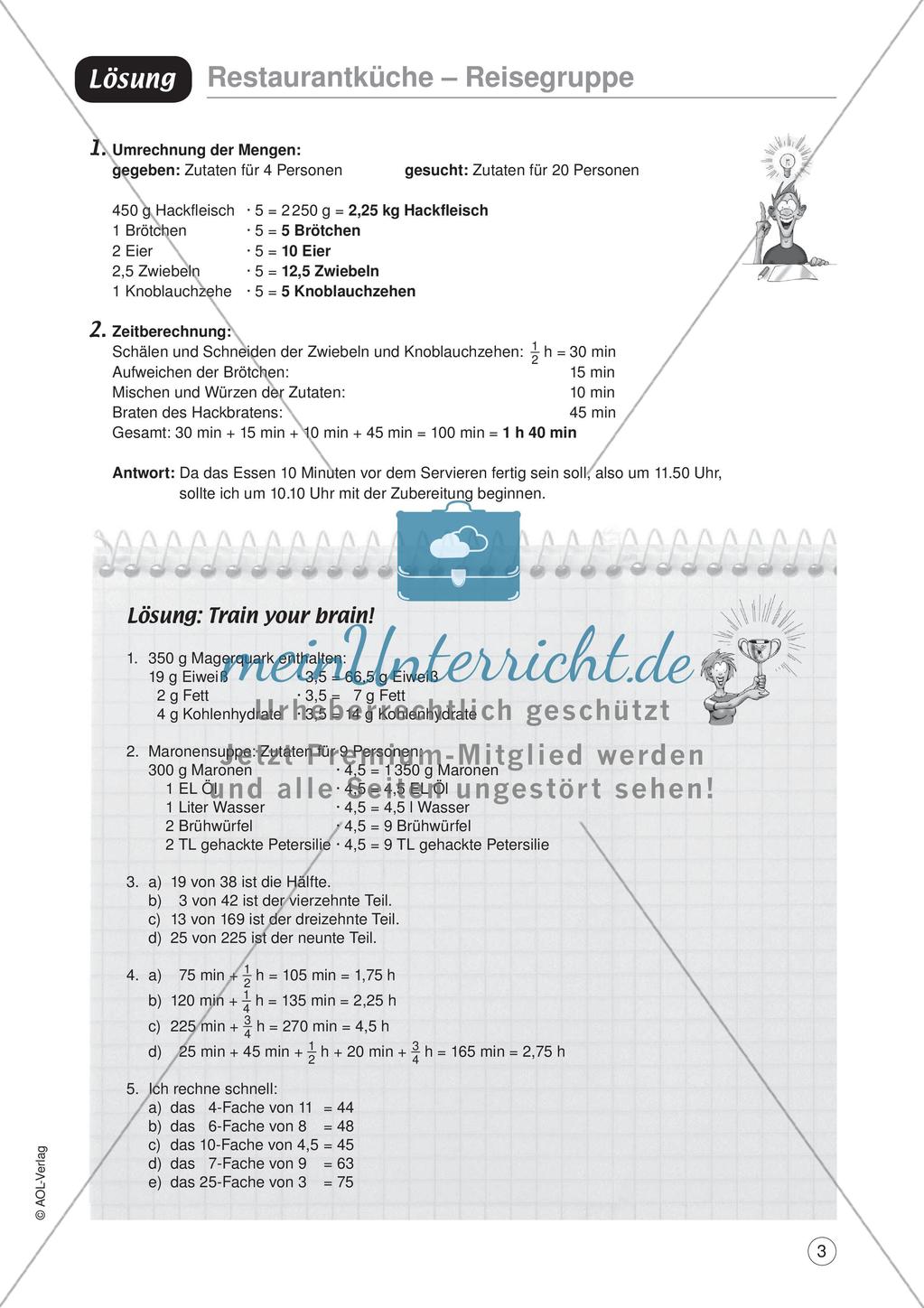 Mathe im Berufsalltag/Gastgewerbe: Rezepte umrechnen Preview 5