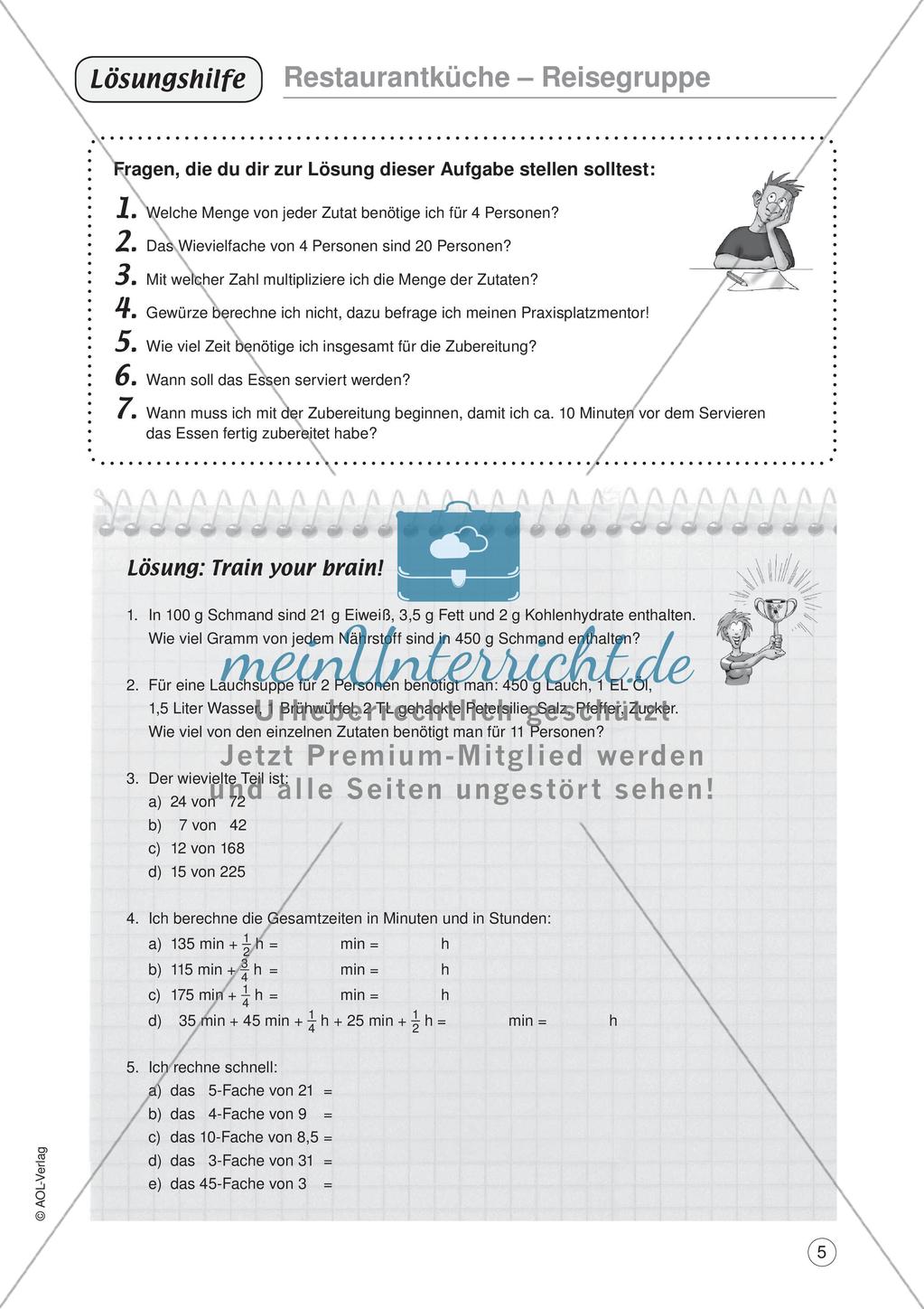 Mathe im Berufsalltag/Gastgewerbe: Rezepte umrechnen Preview 7