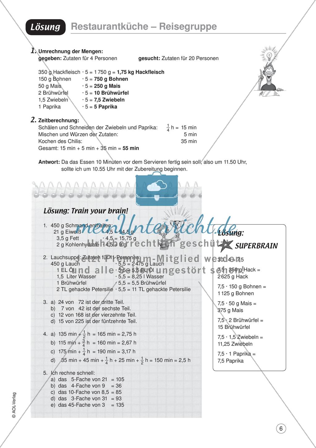 Mathe im Berufsalltag/Gastgewerbe: Rezepte umrechnen Preview 8