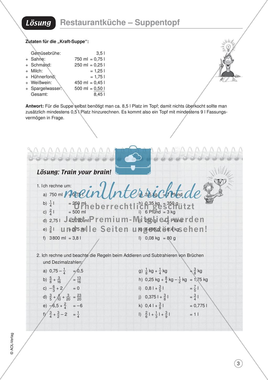 Mathe im Berufsalltag/Gastgewerbe: Zutaten zusammenstellen Preview 5