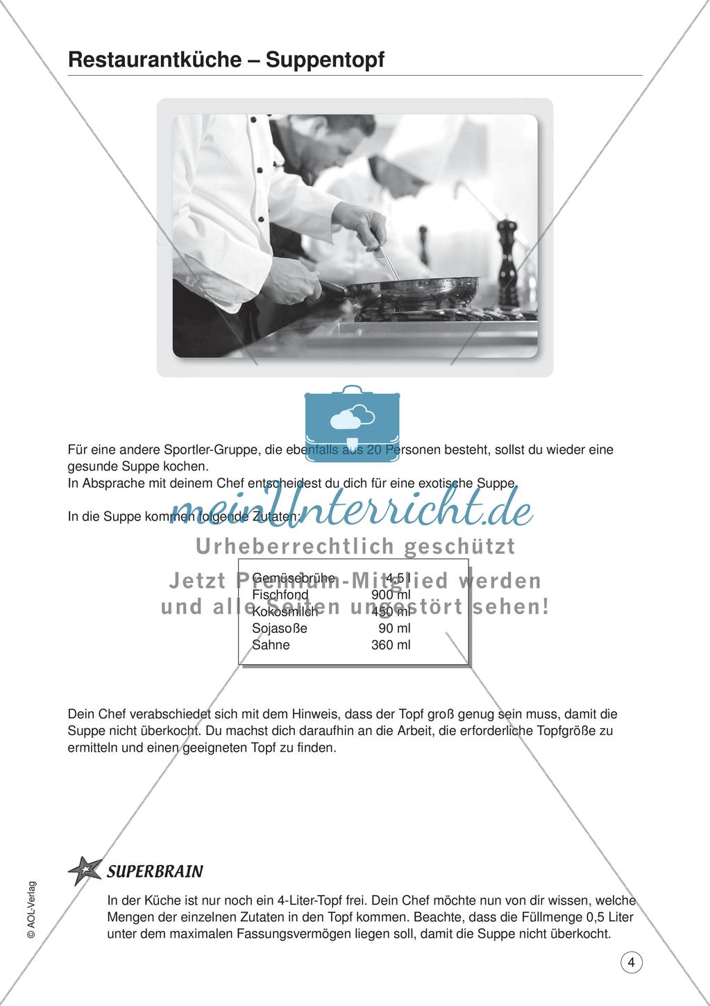 Mathe im Berufsalltag/Gastgewerbe: Zutaten zusammenstellen Preview 6