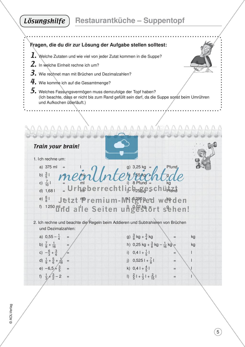 Mathe im Berufsalltag/Gastgewerbe: Zutaten zusammenstellen Preview 7