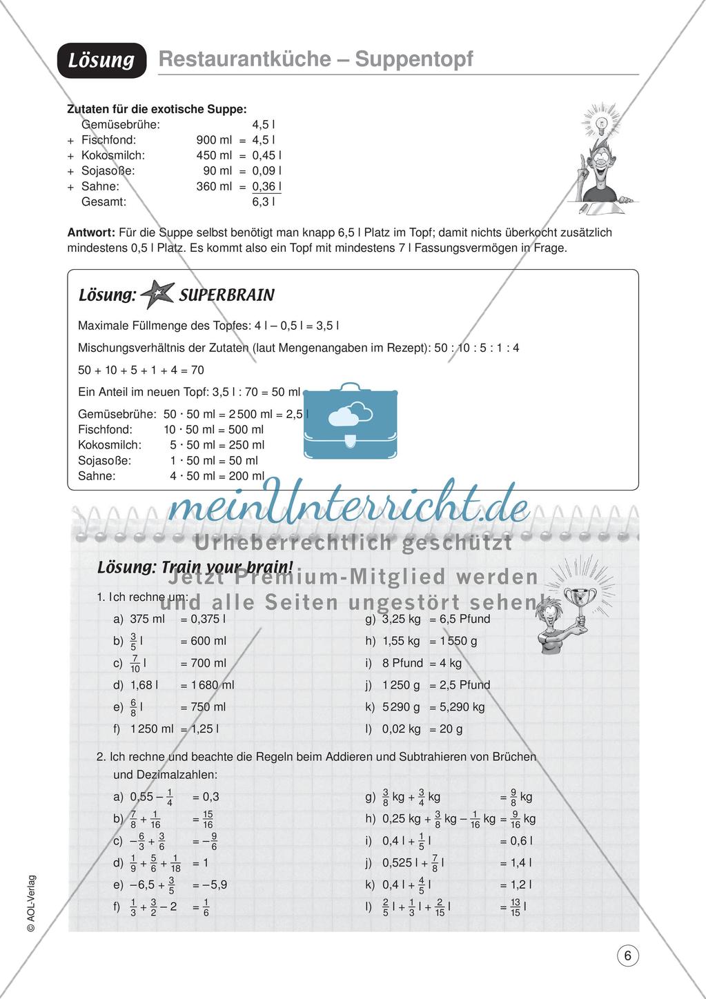 Mathe im Berufsalltag/Gastgewerbe: Zutaten zusammenstellen Preview 8